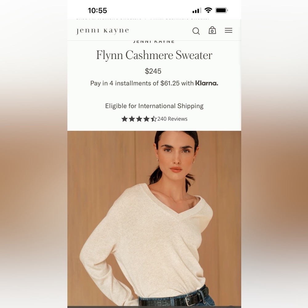 Jenni Kayne Cashmere Gray Flynn Sweater